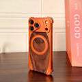 Premium Wood & Aluminum Magnetic Phone Case with Stand