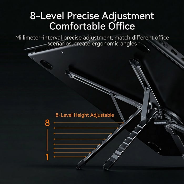 Portable Laptop Stand with Magnetic Phone Holder – Foldable & Adjustable
