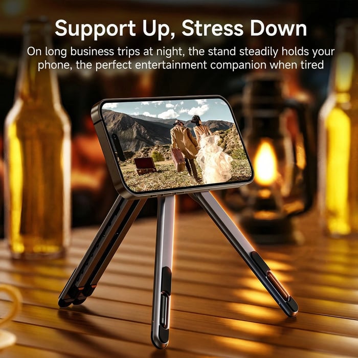 Portable Laptop Stand with Magnetic Phone Holder – Foldable & Adjustable