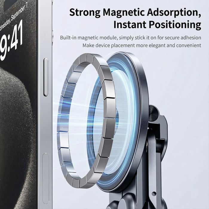 Portable Laptop Stand with Magnetic Phone Holder – Foldable & Adjustable