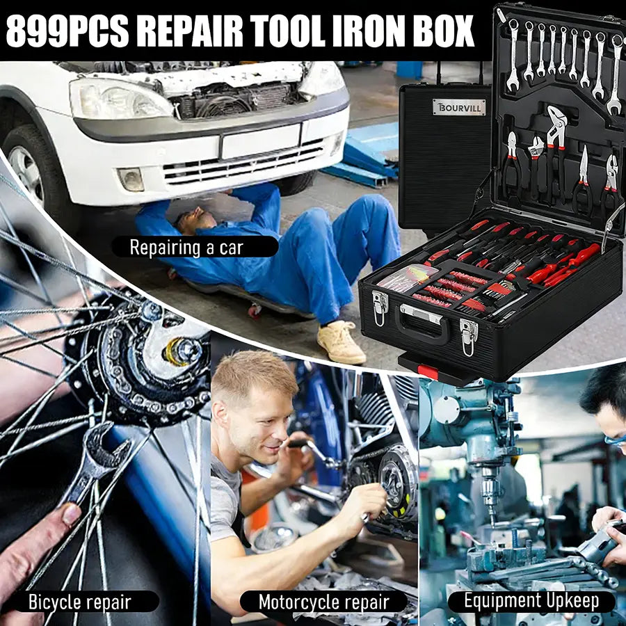 💥💥899-Piece Professional Tool Set | Mobile Tool Cabinet with Wheels