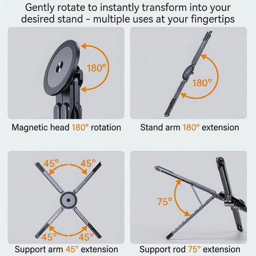 Portable Laptop Stand with Magnetic Phone Holder – Foldable & Adjustable