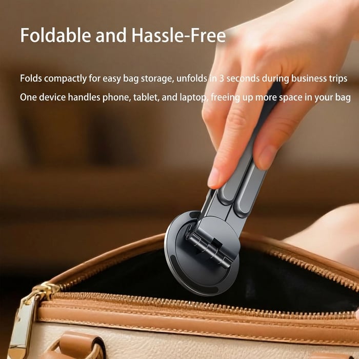 Portable Laptop Stand with Magnetic Phone Holder – Foldable & Adjustable