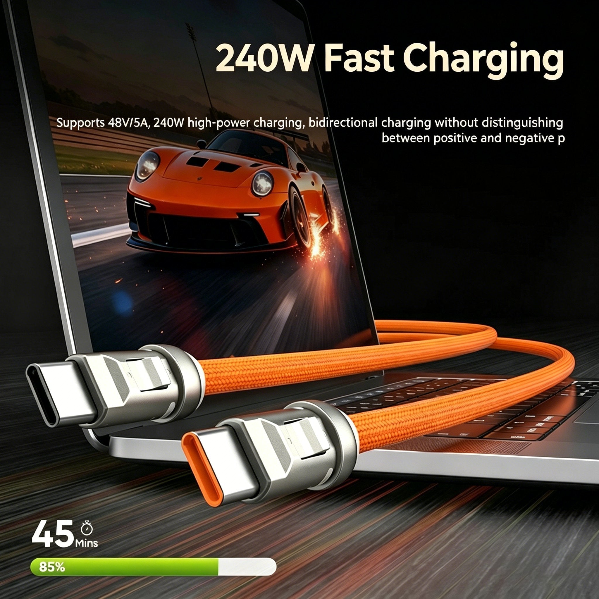 240W USB-C Lanyard Charging Cable – 2-in-1 Phone Strap & Fast Charger