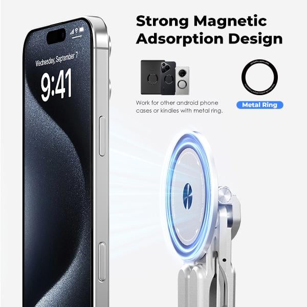 Portable Laptop Stand with Magnetic Phone Holder – Foldable & Adjustable