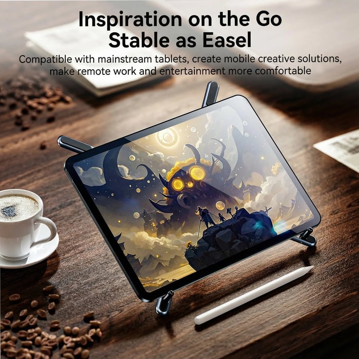 Portable Laptop Stand with Magnetic Phone Holder – Foldable & Adjustable