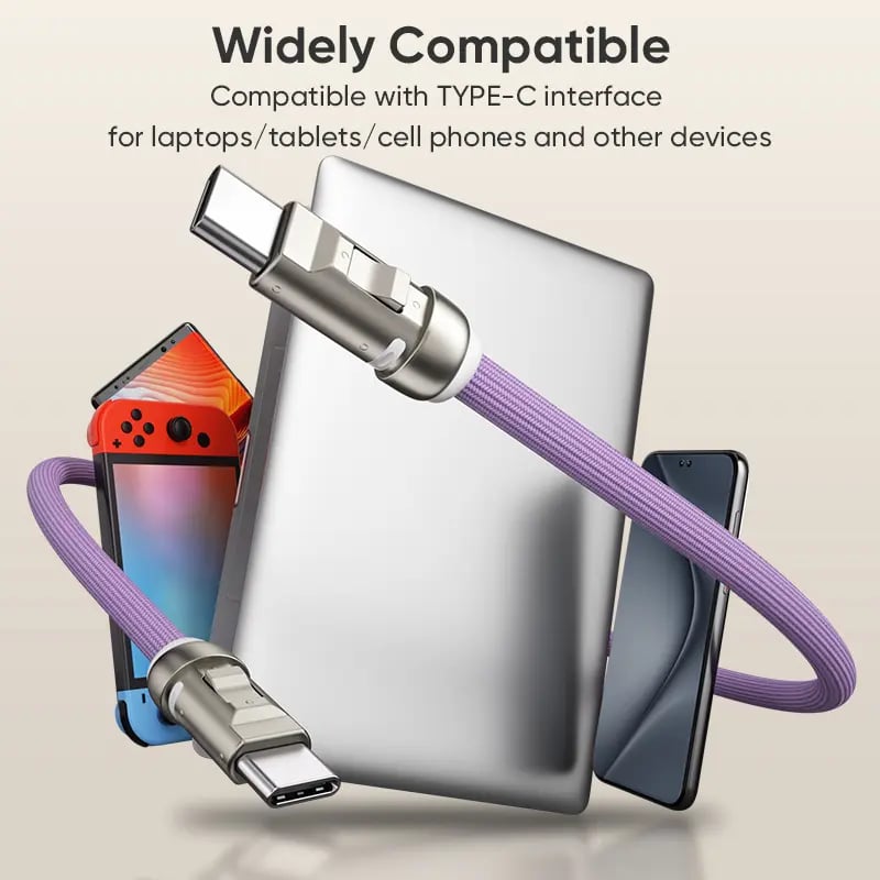 240W USB-C Lanyard Charging Cable – 2-in-1 Phone Strap & Fast Charger