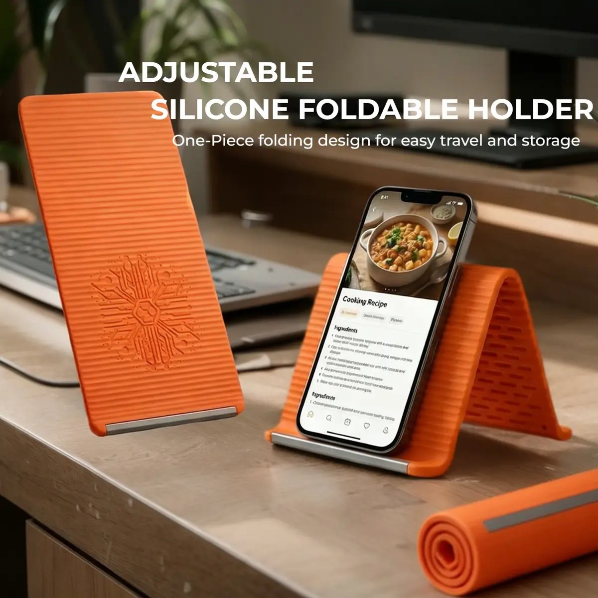 Flexible Silicone Phone Holder - Bendable Rollable Foldable Design